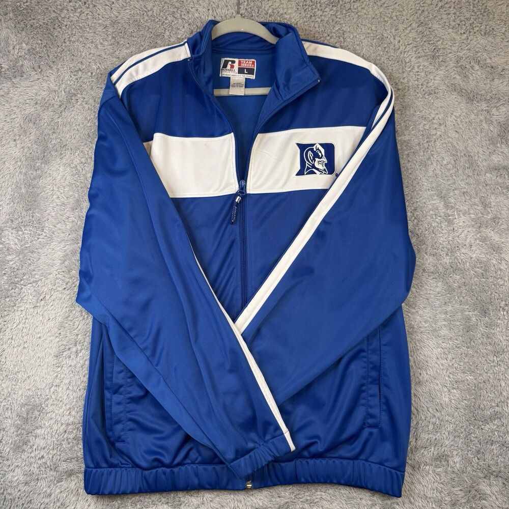 Vintage Duke Blue Devils NCAA Russell Athletic Large Warmup Jacket *READ
